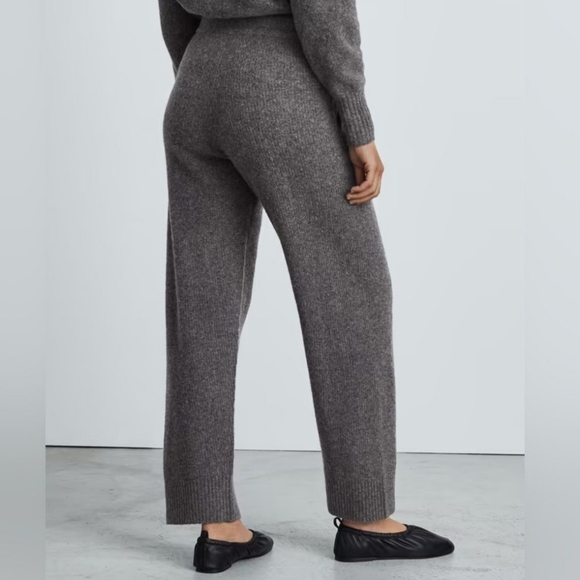 NWOT Everlane The Cozy Stretch Wide Leg Wool Yak Hair Blend Pants Charcoal Gray - Picture 2 of 12
